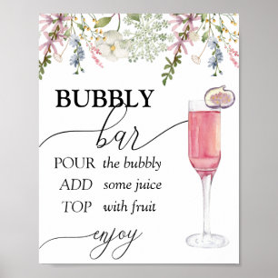 Poster Bubbly Bar   Chic Wildflower