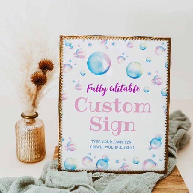 Poster Buble Anniversaire Table de fête Connexion Pop On  (Créateur téléchargé)