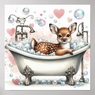 Poster Buble Bath Deer