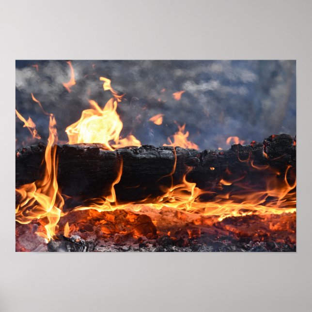 Poster Bûche en feu (Devant)