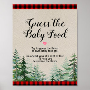 Poster bûcheron Guess the Baby Food Sign