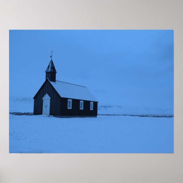 Poster Búðakirkja Islande (Devant)