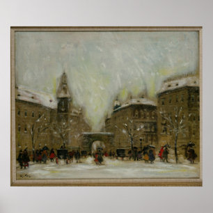 Poster Budapest dans la neige