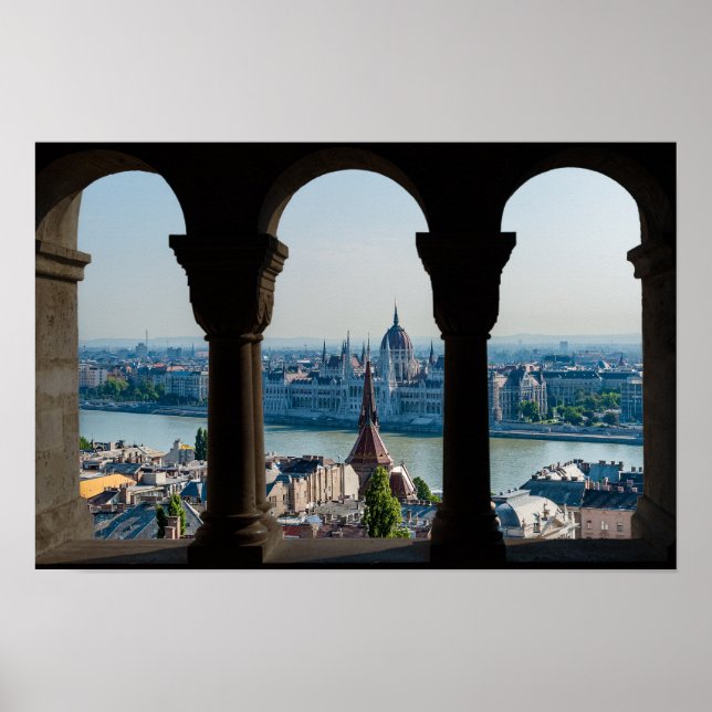 Poster Budapest et le parlement hongrois (Devant)