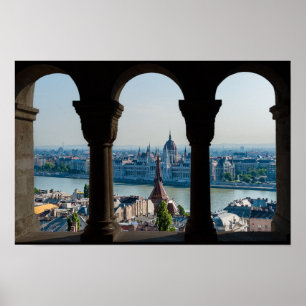 Poster Budapest et parlement hongrois