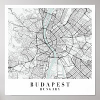 Budapest Hongrie Blue Water Street Carte