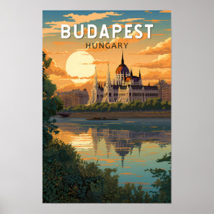 Poster Budapest Hongrie Voyage Art Vintage
