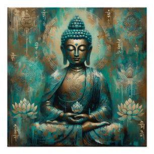 POSTER BUDDHA MEDITATING AP #10