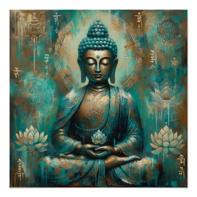 POSTER BUDDHA MEDITATING AP #10 (Devant)