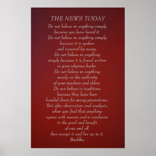 Poster Buddha quote Do not believe News Today