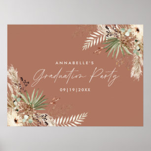 Poster Budget graduation pampas botanique terre cuite chi