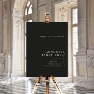 Poster Budget moderne minimaliste élégant noir et blanc