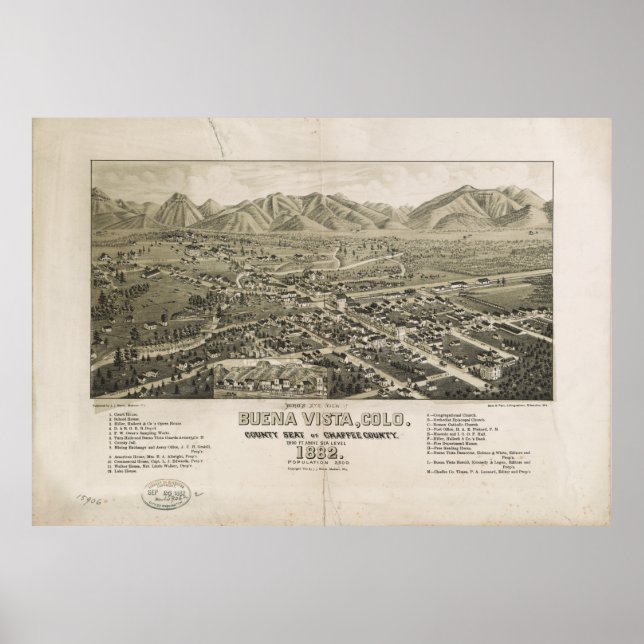 Poster Buena Vista, Colorado (1882) (Devant)