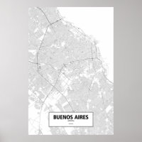 Buenos Aires, Argentine (noir sur blanc)