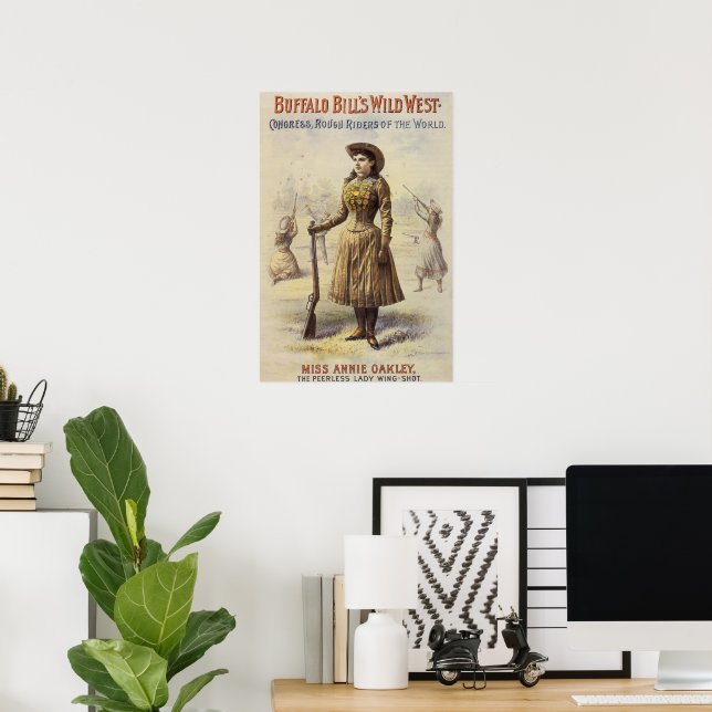 Poster Buffalo Bill's Wild West Show avec Annie Oakley (Bureau à domicile)
