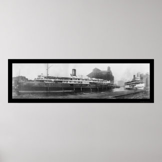 Poster Buffalo Boat Docks, NY Photo 1909