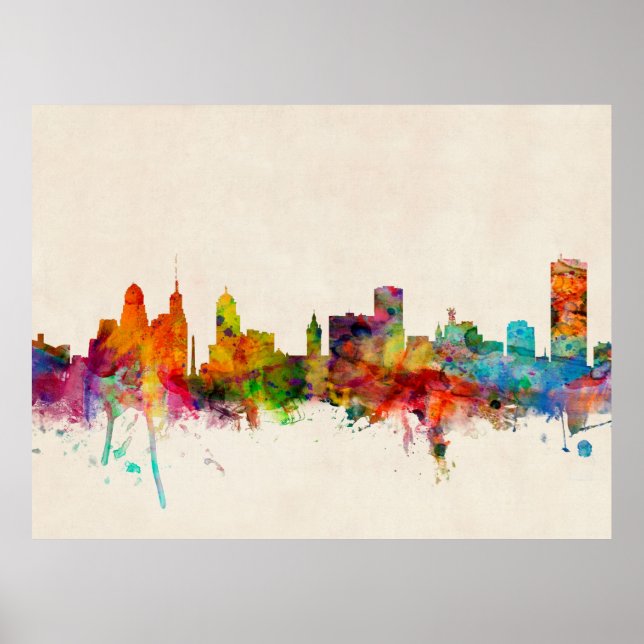 Poster Buffalo New York Skyline (Devant)