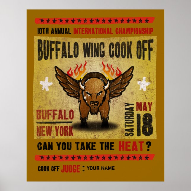 Poster Buffalo, NY - Incendie de l'aile de Buffalo Hot (Devant)
