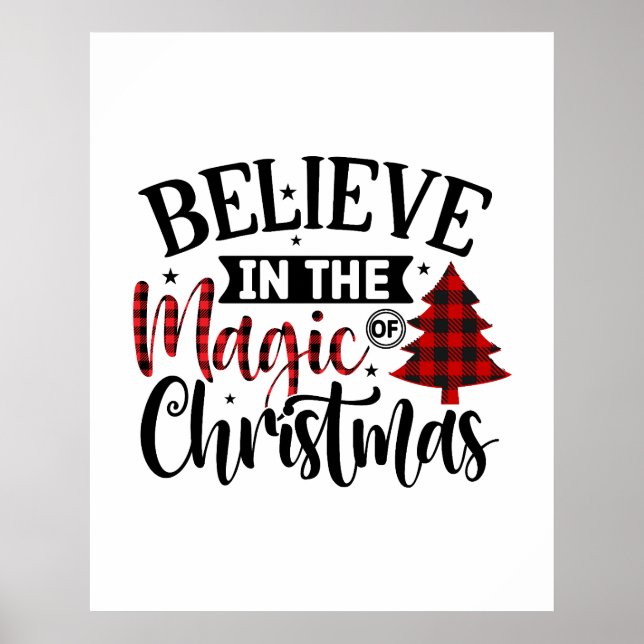 Poster Buffalo Plaid Motif Christmas Tree Citation disant (Devant)
