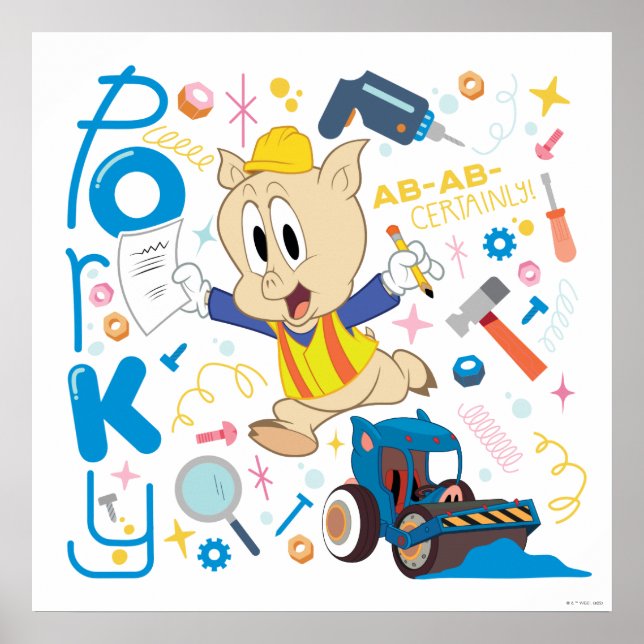Poster BUGS BUNNY BUILDERS™| Porky Pig Work Tools (Devant)