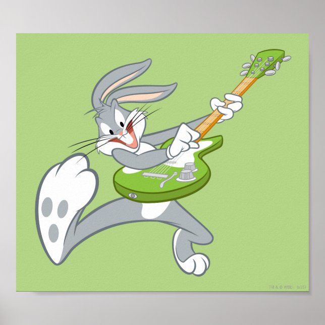 Poster BUGS BUNNY™ en train de jouer de la guitare (Devant)