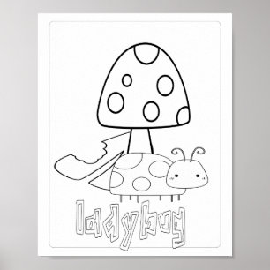 Poster Bugs de coloration mignon Bugs Lady Bug