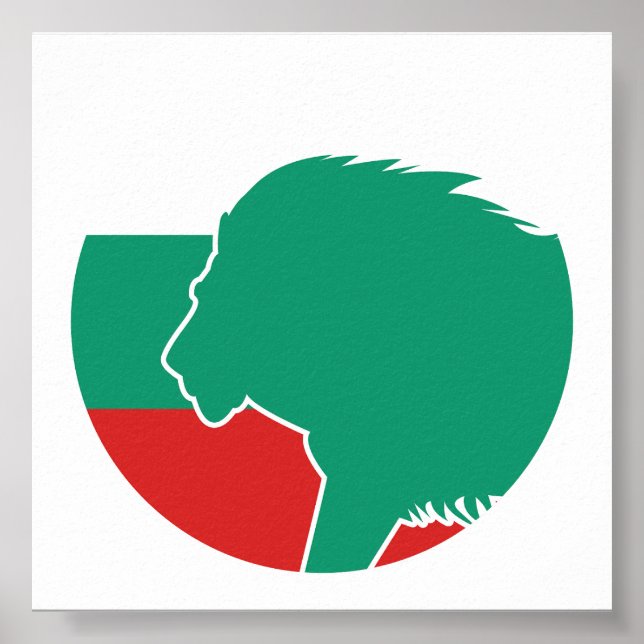 Poster Bulgarie Lion drapeau animal national bulgare (Devant)