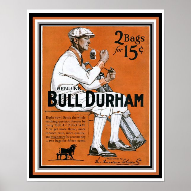 Poster Bull Durham Golfer Vintage Annonce (Devant)