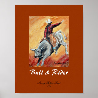 Poster Bull et Rider Print - Customisé