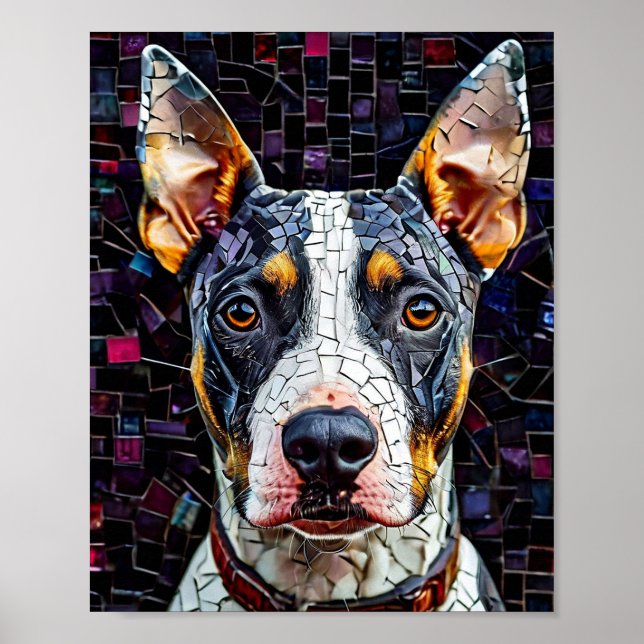 Poster Bull Terrier Mosaic Art (Devant)