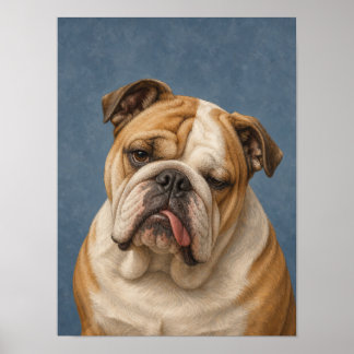 Poster Bulldog anglais — Drôle endormi
