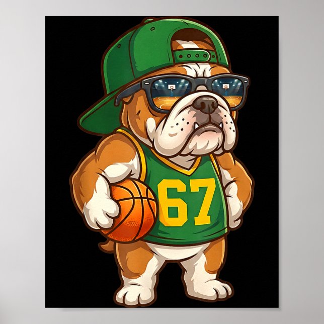 Poster Bulldog Basketball 67 Gen Alpha Slang Srts Dog Boy (Devant)