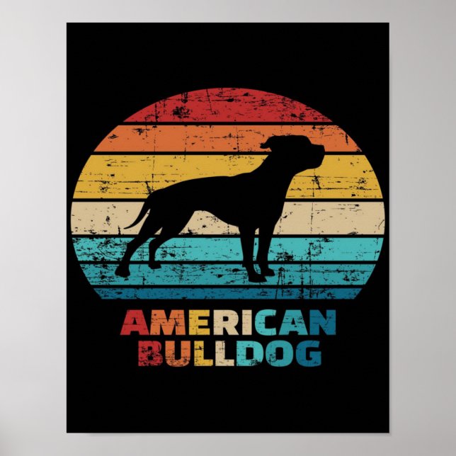 Poster Bulldog d'Amérique vintage (Devant)