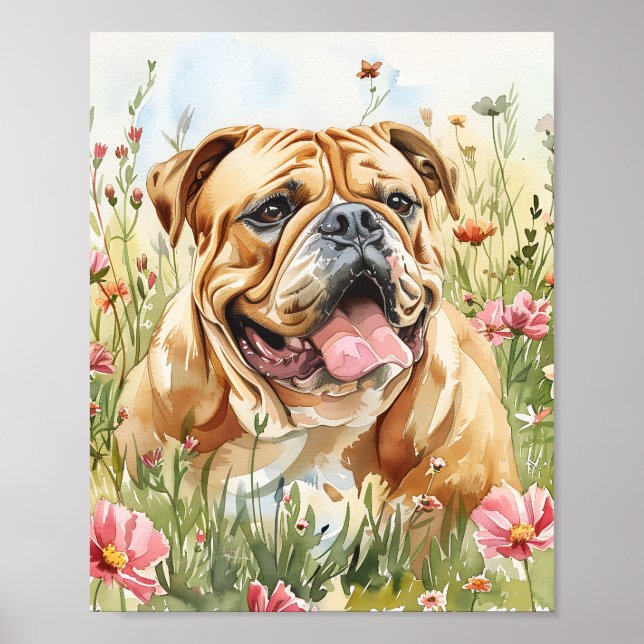 Poster Bulldog Décor Art Décor Imprimable (Devant)