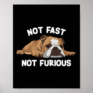 Poster Bulldog Dormir Pas Vite Pas Furieux Slogan Amusant