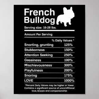 Poster Bulldog Fun Nutrition Fun Frenchie Lover