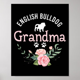 Poster Bulldog Grandma Cadeaux Femmes mignonne Amoureux d