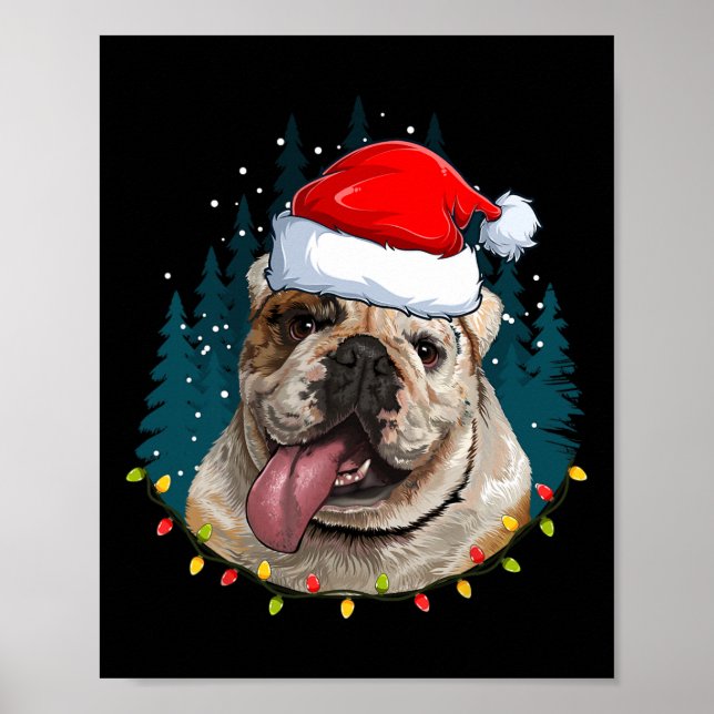 Poster Bulldog portant Noël Noël Noël Noël - Bulldog Love (Devant)