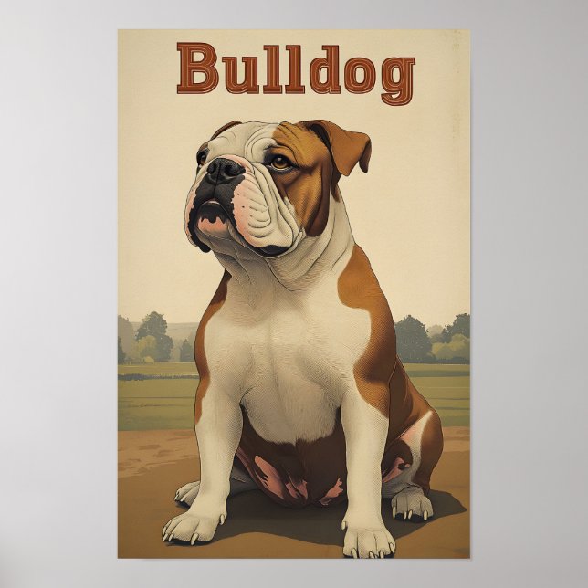 Poster Bulldog Vintage Art (Devant)