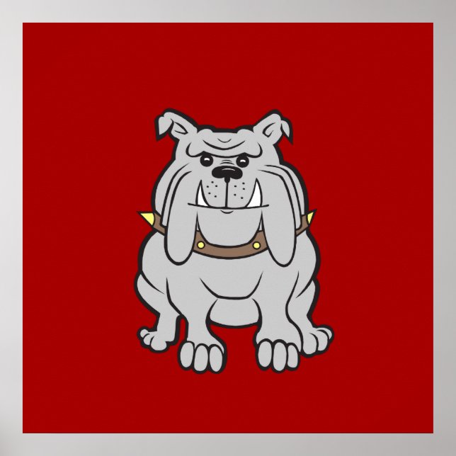 Poster Bulldogs mascot on Red Dog Lover Venin (Devant)
