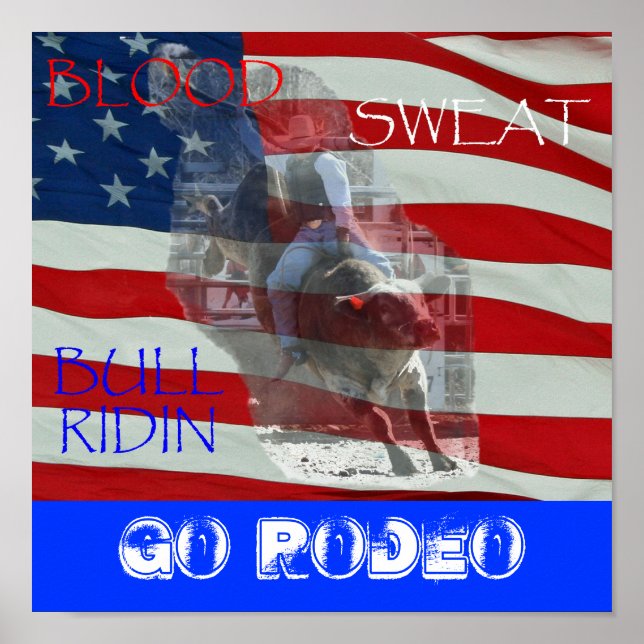 Poster BULLE DE LA SALUBRITÉ DU SANG RIDIN, Go Rodeo (Devant)