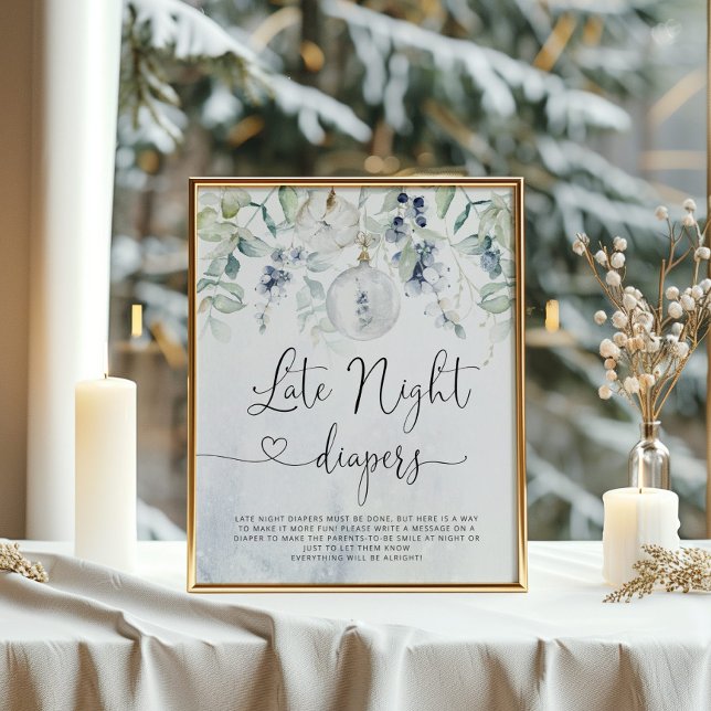 Poster Bulle de Noël hiver Late nuit couches jeu (Créateur téléchargé)