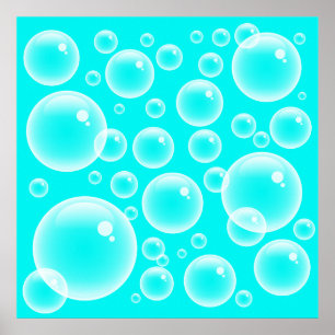 Poster Bulles bleues