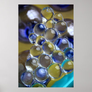 Poster Bulles bleues et jaunes