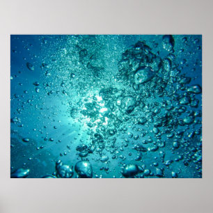 Poster bulles d'air-230014 BULLES D'EAU SOUS-MARINE OCÉAN