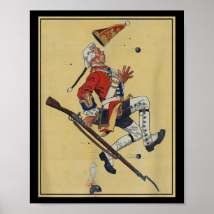 Poster Bulles de Dodges du soldat britannique Redcoat - A