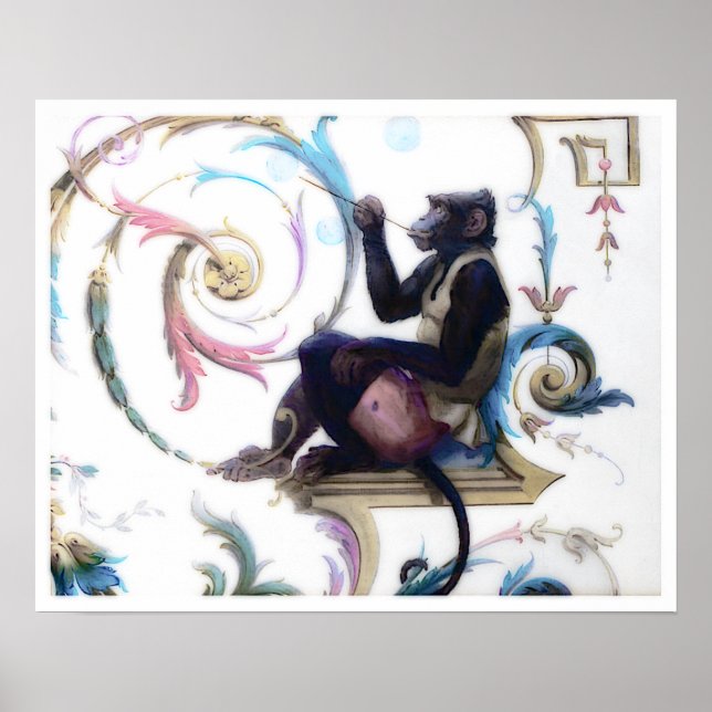 Poster Bulles de soufflage de singe (Devant)