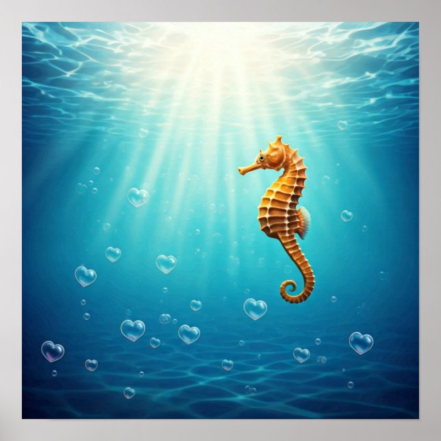 Poster Bulles en forme de coeur (Devant)