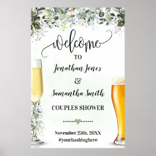 Poster Bulles et brasseries Bienvenue Couples Panneau de 