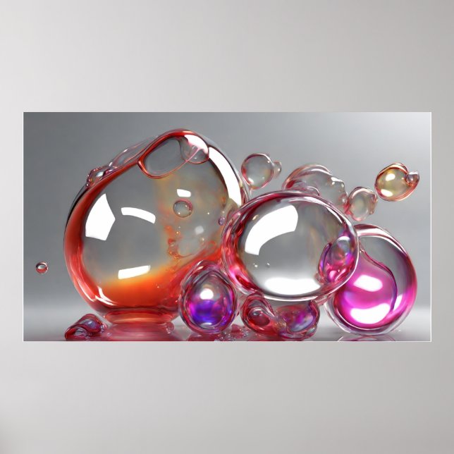 Poster Bulles lumineuses (Devant)